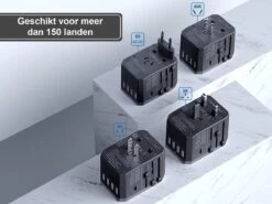 Wereldstekker Met USB-C En 4 USB Poorten - 2000 Watt Internationale Universeel Reisstekker Voor 150+ Landen O.a. Amerika, Engeland En Italie - Zwart Van Zedar -Voyago Winkel 1200x900 25