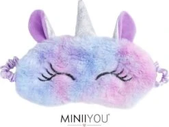 MINIIYOU® Meisjes Unicorn Kinder Slaapmasker Paars - Reismasker Kind Vanaf 5 Jaar - Eenhoorn Oogmasker