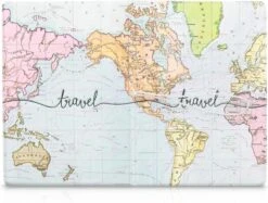 Kwmobile Paspoorthouder - Hoesje Voor Paspoort En Reisdocumenten - Flip Cover - Met Elastische Band - Travel Wereldkaart Design -Voyago Winkel 1200x910 6