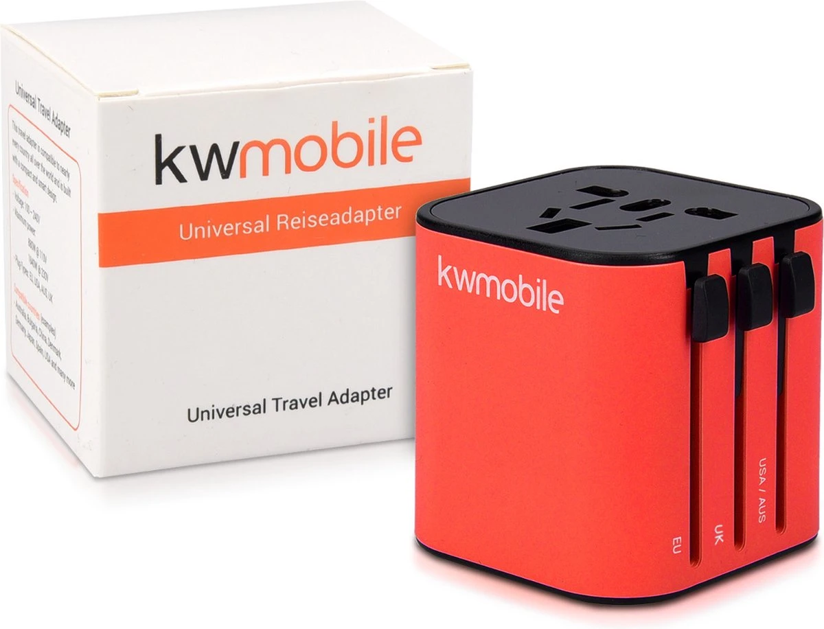 Kwmobile Wereldstekker Universeel - Reisstekker Geschikt Voor De Hele Wereld - Europa, Verenigde Staten, Afrika, Australië En Azië - Rood 7 Kwmobile Wereldstekker Universeel - Reisstekker Geschikt Voor De Hele Wereld - Europa, Verenigde Staten, Afrika, Australië En Azië - Rood - Afbeelding 5