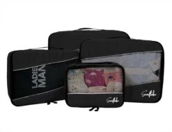 Sunflake Packing Cubes Set - 4 Stuks - Koffer Organizer - Geschikt Voor Handbagage, Backpack & Koffer - Zwart -Voyago Winkel 1200x922 10