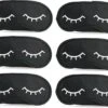 Merkloos 6x Slaapmaskers Met Slapende Oogjes Zwart/wit - One Size - Slaapmaskertje / Oogmasker -Voyago Winkel 1200x931 3