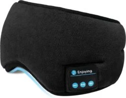 Traveltime - Slaapmasker Met Speakers - Bluetooth 5.0 - 100% Verduisterend - Verstelbaar - Zwart