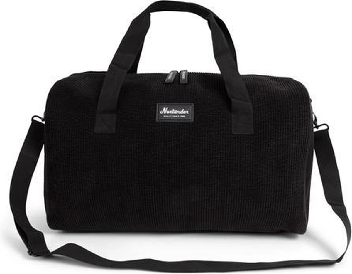 Norländer Vintage Rib Weekendtas Zwart 5 Norländer Vintage Rib Weekendtas Zwart - Afbeelding 3