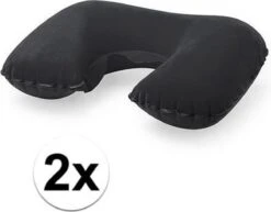 2x Opblaasbare Nekkussens Zwart