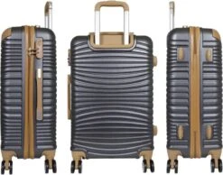 Monopol - Brisbane - Handbagage + BEATYCASE! - 100% Polycarbonaat - Antraciet - Maat XS / 25 Liter + 18 Liter -Voyago Winkel 1200x941 2
