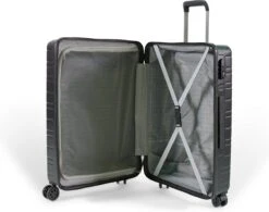 ©TROLLEYZ - Amsterdam No.9 - Reiskoffer 69cm Met TSA Slot - Dubbele Wielen - 360° Spinners - 100% ABS - Reiskoffer In Night Black -Voyago Winkel 1200x946 2