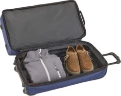 Travelite Basics Wheeled Duffle 55cm Expandable Navy/Orange -Voyago Winkel 1200x953 5