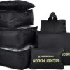 IBright 7 Delige Packing Cubes Set - Luxe Koffer Organizer - Voor Koffers, Tassen En Backpack - Zwart