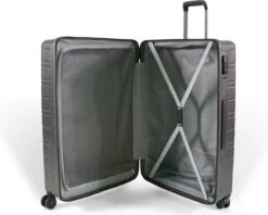 ©TROLLEYZ - Amsterdam No.9 - Reiskoffer 78cm Met TSA Slot - Dubbele Wielen - 360° Spinners - 100% ABS - Reiskoffer In Cloudy Grey -Voyago Winkel 1200x964 3