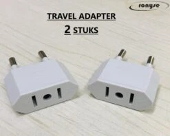 Ronyse Reisstekker Van VS/USA Naar EU Reisstekker - 2 Stuks - Wit -Voyago Winkel 1200x964 7