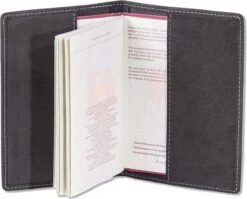 Woodland Leren Etui Voor Paspoort En Gele Boekje - Grijs / Antraciet -Voyago Winkel 1200x966 8