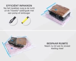Travelly Vacuüm Opbergzak – Herbruikbaar – Reiszakken – Vacuumzakken Kleding – Vacuumzakken Dekbedden – Extra Sterk – 80 X 110 Cm – 1 Stuks -Voyago Winkel 1200x969 12