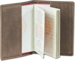 Woodland Leren Etui Voor Paspoort En Gele Boekje - Echt Leer - Donkerbruin -Voyago Winkel 1200x978 7