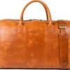 NEGOTIA Delta - Leren Weekendtas - Leren Reistas - Duffel Bag - 100% Luxe Top-Grain Leer - Bruin -Voyago Winkel 1200x985 3
