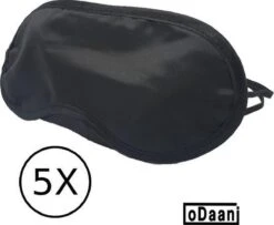 Slaapmasker Zwart 5 Stuks – Slaapcomfort – ODaani