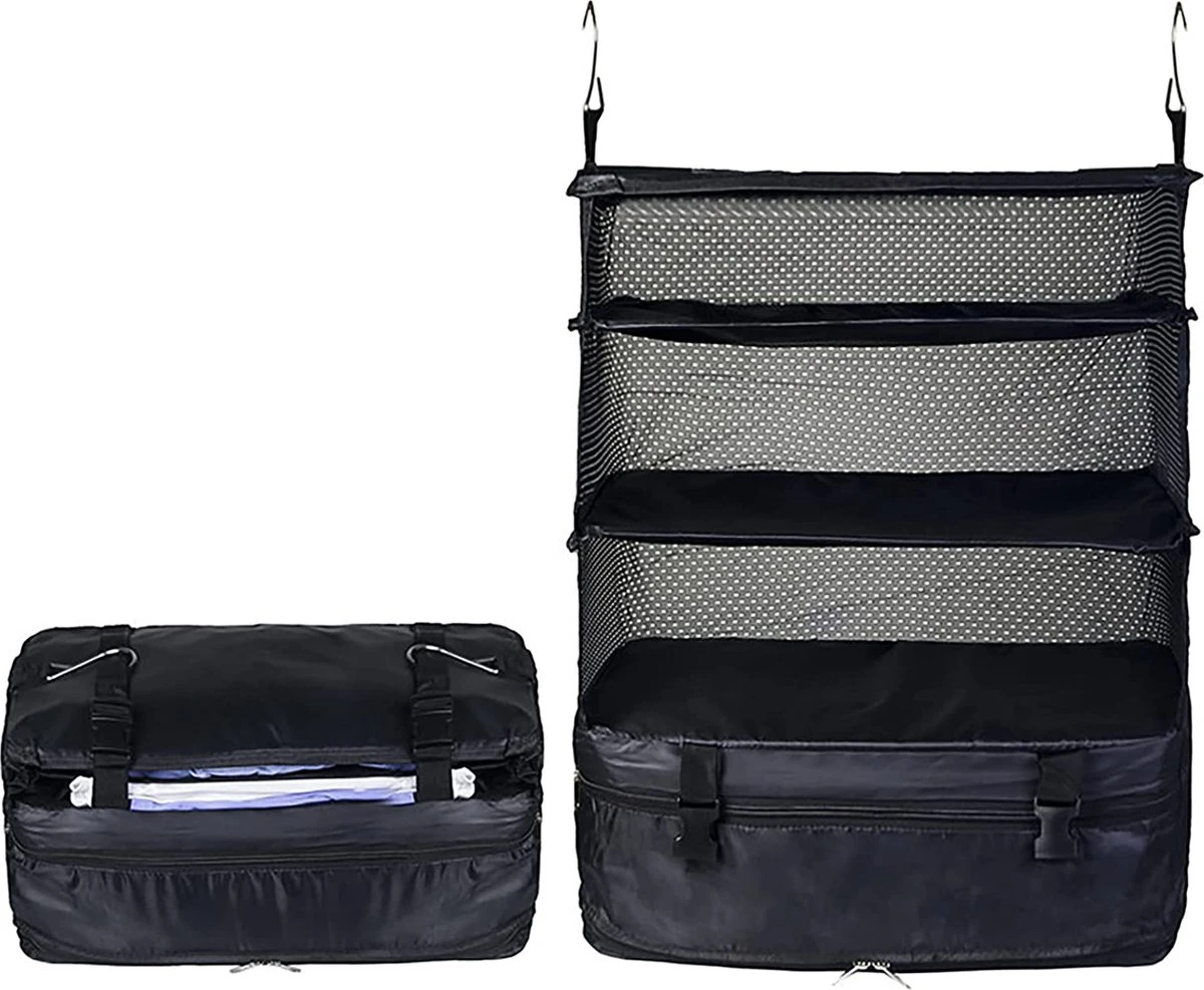 Merkloos Opvouwbare Reistas Voor Kleding - Zwart - Uitvouwbare Koffertas - Koffer Organizer - Unieke Oplossing Om Je Koffer In Te Pakken - Packing Cube - Bagpack 5 Merkloos Opvouwbare Reistas Voor Kleding - Zwart - Uitvouwbare Koffertas - Koffer Organizer - Unieke Oplossing Om Je Koffer In Te Pakken - Packing Cube - Bagpack - Afbeelding 3