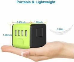 FEDEC Universele Wereldstekker Met 4 USB Poorten - Internationale Reisstekker Voor 150+ Landen - Engeland (UK) - Amerika (USA) - Australië - Azië - Zuid Amerika - Reis Adapter - Wereld Stekker - Oplader – Wit -Voyago Winkel 1200x999 10