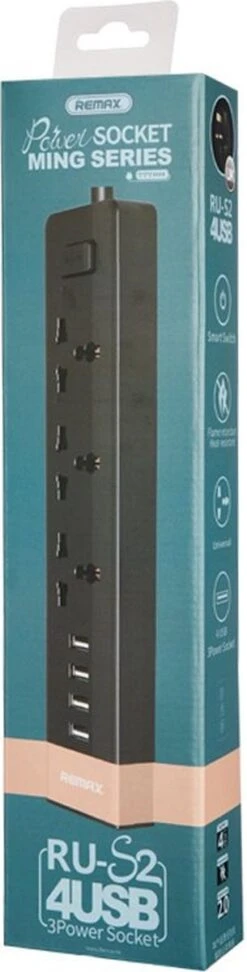 Remax 4 USB Poorten En 3 Stopcontacten In Een -Voyago Winkel 305x1200