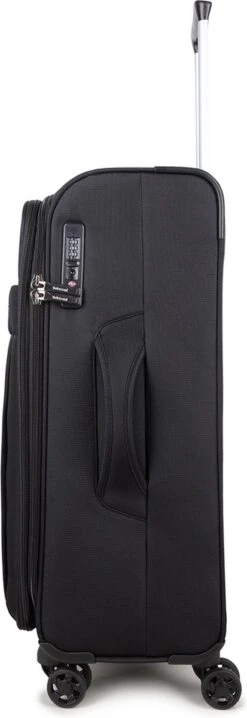 Decent D-Upright Handbagage Koffer - 55 Cm - TSA Slot - Zwart -Voyago Winkel 413x1200