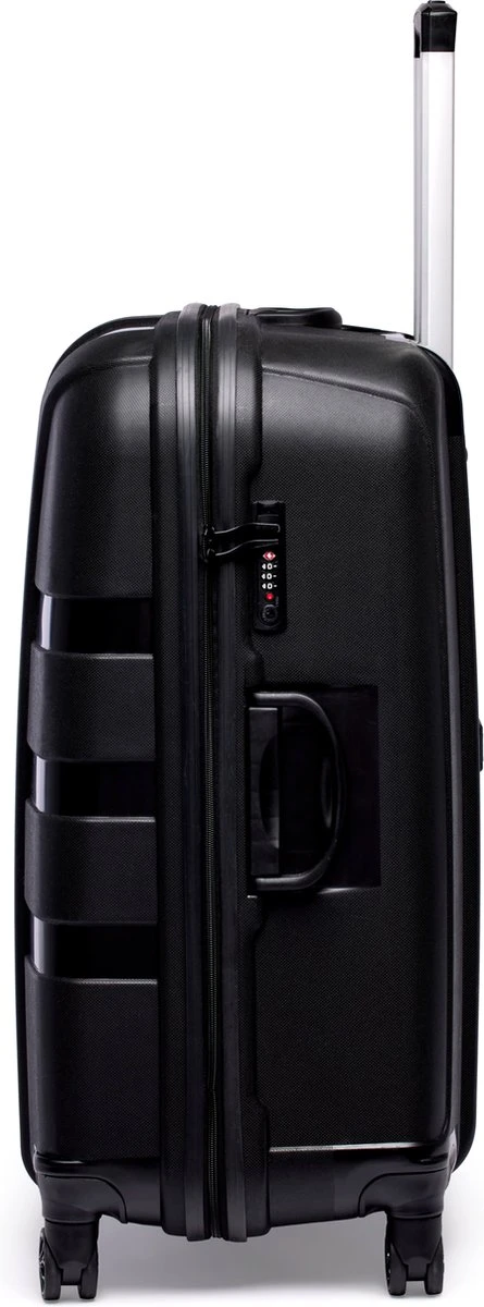 ©TROLLEYZ - Paris No.5 - Reiskoffer - 78cm Met TSA Slot - Dubbele Wielen - 360° Spinners - 100% Polypropyleen - Reiskoffer In Piano Black 14 ©TROLLEYZ - Paris No.5 - Reiskoffer - 78cm Met TSA Slot - Dubbele Wielen - 360° Spinners - 100% Polypropyleen - Reiskoffer In Piano Black - Afbeelding 12