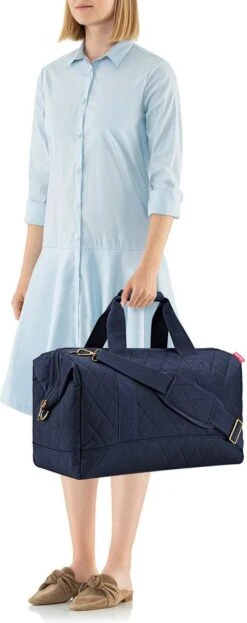 Reisenthel Allrounder L Reistas Sporttas - 30L - Rhombus Midnight Gold Blauw -Voyago Winkel 476x1200 6