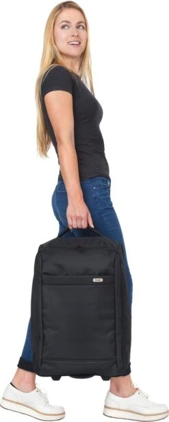 TravelZ Handbagage 51cm - Handbagagekoffer Opvouwbaar - Ultralicht 1,7kg Met 2 Wiel - Zwart -Voyago Winkel 482x1200 4