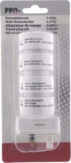 Promax Pro-Max Reisstekker - Wereldstekker Universeel - 4-delig -Voyago Winkel 525x1200 10