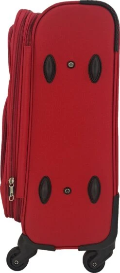SB Travelbags Bagage Stoffen Koffer 75cm 4 Wielen Trolley - Rood -Voyago Winkel 527x1200 4