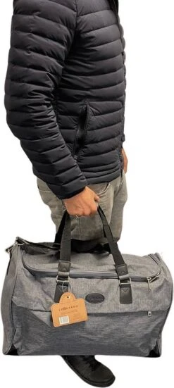 Reistas Deluxe - Weekendtas 48 Liter - Luxe Reistas Grey Leonardo -Voyago Winkel 538x1200 5