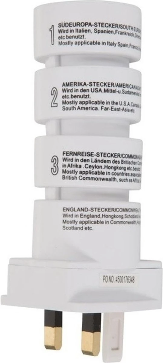 Benson Universele Reisstekker - 4-delig - Wereldstekker 6 Benson Universele Reisstekker - 4-delig - Wereldstekker - Afbeelding 4