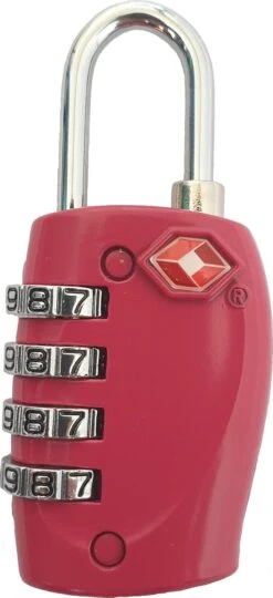 TSA Kofferslot 4 Cijfers - Reisslot - Reis Cijferslot - Cijferhangslot - Hangslot - Bagageslotjes - Slot Voor Bagage : Rood - 1 Stuk