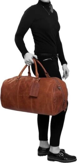 Chesterfield Leren Reistas / Weekendtas William - 40 Liter - Cognac -Voyago Winkel 569x1200 7
