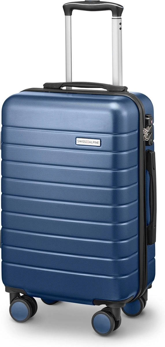 Swiss Alpine 2.0 - Handbagage Koffer - 55x35x20 Cm - 4 Wielen - Blauw 3 Swiss Alpine 2.0 - Handbagage Koffer - 55x35x20 Cm - 4 Wielen - Blauw