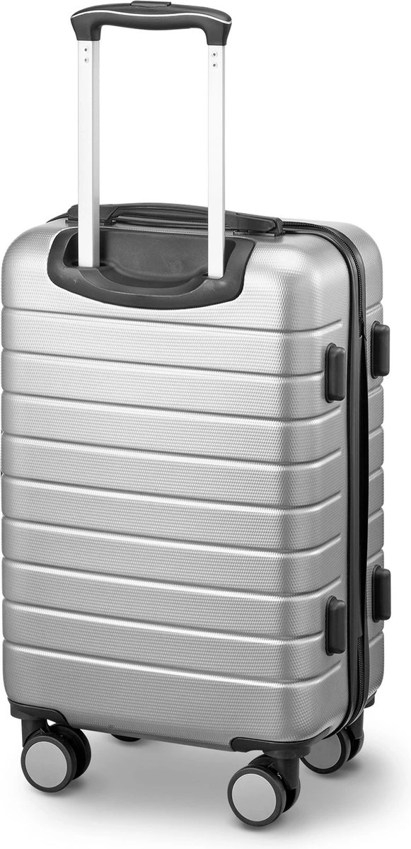 Swiss Alpine 2.0 - Handbagage Koffer - 55x35x20 Cm - 4 Wielen - Zilver 4 Swiss Alpine 2.0 - Handbagage Koffer - 55x35x20 Cm - 4 Wielen - Zilver - Afbeelding 2