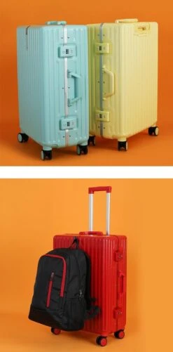 TOP AA Reis Kofferset - Trolleyset 3-delig Met TSA Slot Aluminum Frame, Kleine Cabine En Groot, ABS Luggage, (20+24+28 Inches 3 Pc Set), Roze/pink -Voyago Winkel 592x1200 12