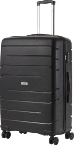 TravelZ Big Bars Reiskoffer 78 Cm Met Dubbele Wielen - Trolley Koffer Met TSA-slot - Zwart