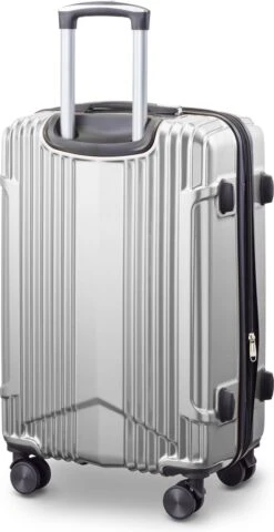 Tesla PC - Reiskoffer - 65 Cm - 4 Wielen - Zilver -Voyago Winkel 617x1200