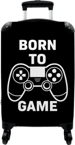 NoBoringSuitcases.com® Koffer - Quote - Gaming - Controller - Boys - Past Binnen 55x40x20 Cm En 55x35x25 Cm - Handbagage - Trolley - Fotokoffer - Cabin Size - Print -Voyago Winkel 621x1200 14