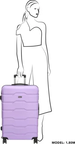 Beagles Originals Comfy Travel Grote Koffer - 74 Cm - Lila -Voyago Winkel 624x1200