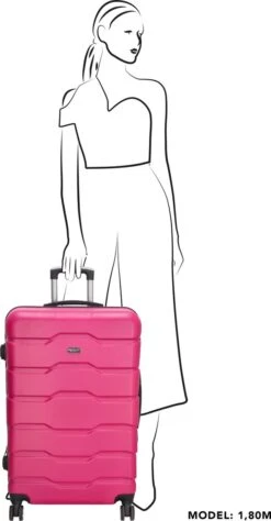 Beagles Originals Comfy Travel Grote Koffer - 74 Cm - Fuchsia -Voyago Winkel 625x1200 15