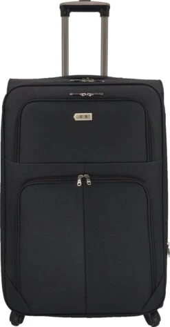 SB Travelbags Bagage Stoffen Koffer 75cm 4 Wielen Trolley - Zwart