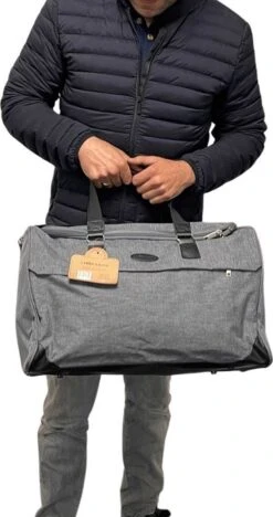 Reistas Deluxe - Weekendtas 48 Liter - Luxe Reistas Grey Leonardo -Voyago Winkel 633x1200 13