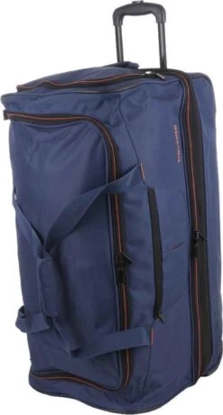 Travelite Basics Wheeled Duffle 70cm Expandable Navy/Orange -Voyago Winkel 644x1200 11