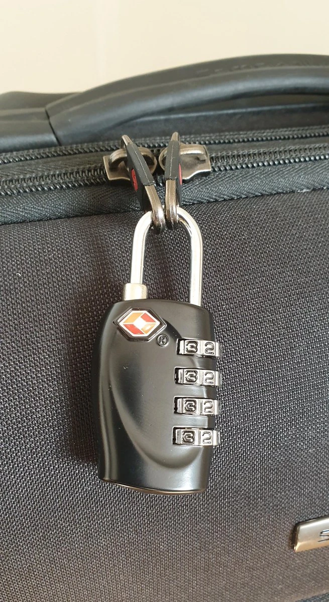 TSA Kofferslot 4 Cijfers - Reisslot - Reis Cijferslot - Cijferhangslot - Hangslot - Bagageslotjes - Slot Voor Bagage : Zwart - 1 Stuk 4 TSA Kofferslot 4 Cijfers - Reisslot - Reis Cijferslot - Cijferhangslot - Hangslot - Bagageslotjes - Slot Voor Bagage : Zwart - 1 Stuk - Afbeelding 2