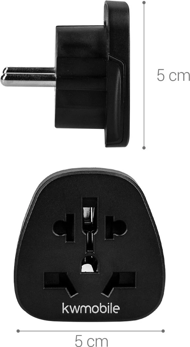 Kwcommerce Reisstekker UK Naar EU – Geschikt Voor Stopcontacten Type C, E En F - Set Van 2 Stuks - Reisadapters - Zwart 15 Kwcommerce Reisstekker UK Naar EU – Geschikt Voor Stopcontacten Type C, E En F - Set Van 2 Stuks - Reisadapters - Zwart - Afbeelding 13