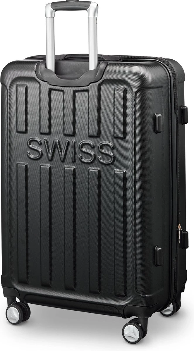 Swiss Alps - Reiskoffer - 78 Cm - 4 Wielen - Zwart 4 Swiss Alps - Reiskoffer - 78 Cm - 4 Wielen - Zwart - Afbeelding 2