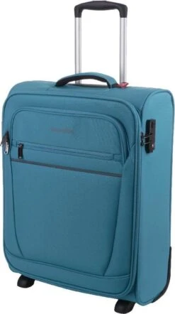 Travelite Cabin 2 Wheel Trolley Turquoise -Voyago Winkel 671x1200 4