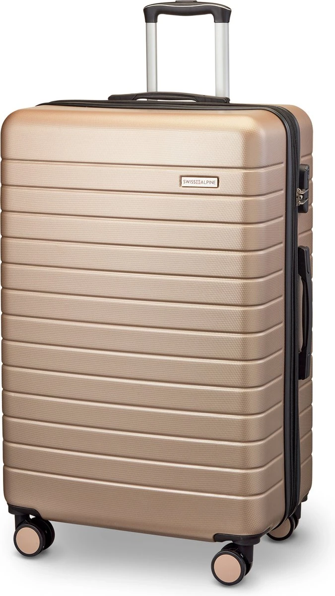 Swiss Alpine 2.0 - Reiskoffer- 77 Cm - 4 Wielen - Goud - Brons 3 Swiss Alpine 2.0 - Reiskoffer- 77 Cm - 4 Wielen - Goud - Brons