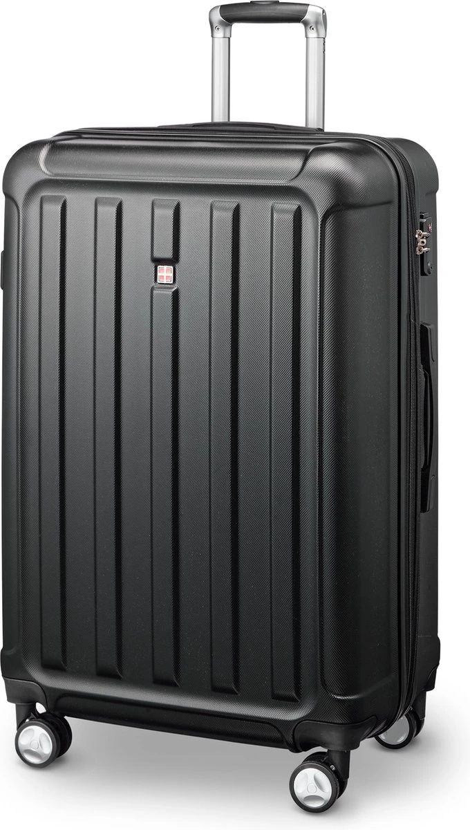 Swiss Alps - Reiskoffer - 78 Cm - 4 Wielen - Zwart 3 Swiss Alps - Reiskoffer - 78 Cm - 4 Wielen - Zwart